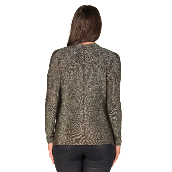Womens 24/7 Comfort Apparel Cowl Neck Shimmery Fabric Top