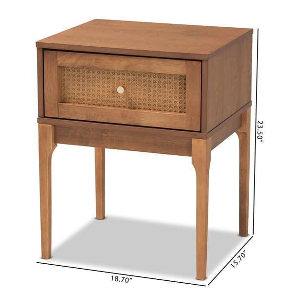 Baxton Studio Ramiel Modern Ash Walnut Wood 1-Drawer Nightstand