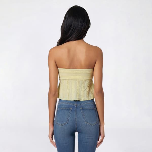 Juniors Derek Heart Lace Cinch Front Tube Top with Bra Cup