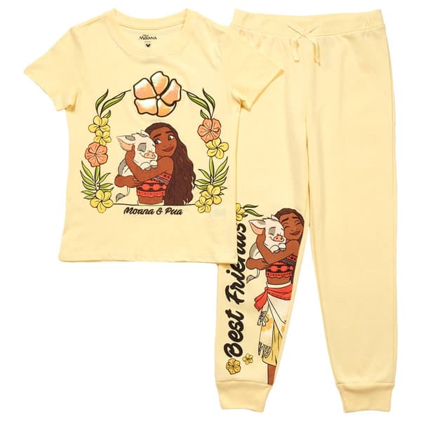 Girls (7-16) Disney Moana & Pua Short Sleeve Tee with Joggers Set - image 