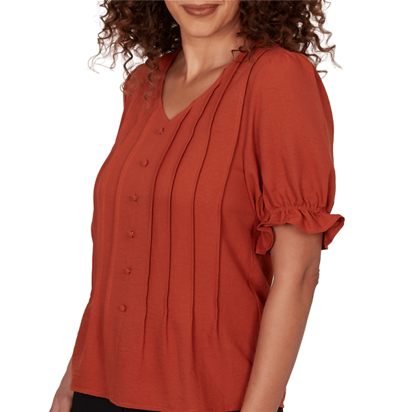 Petite Emaline Summer In The City Solid Elbow Sleeve Blouse