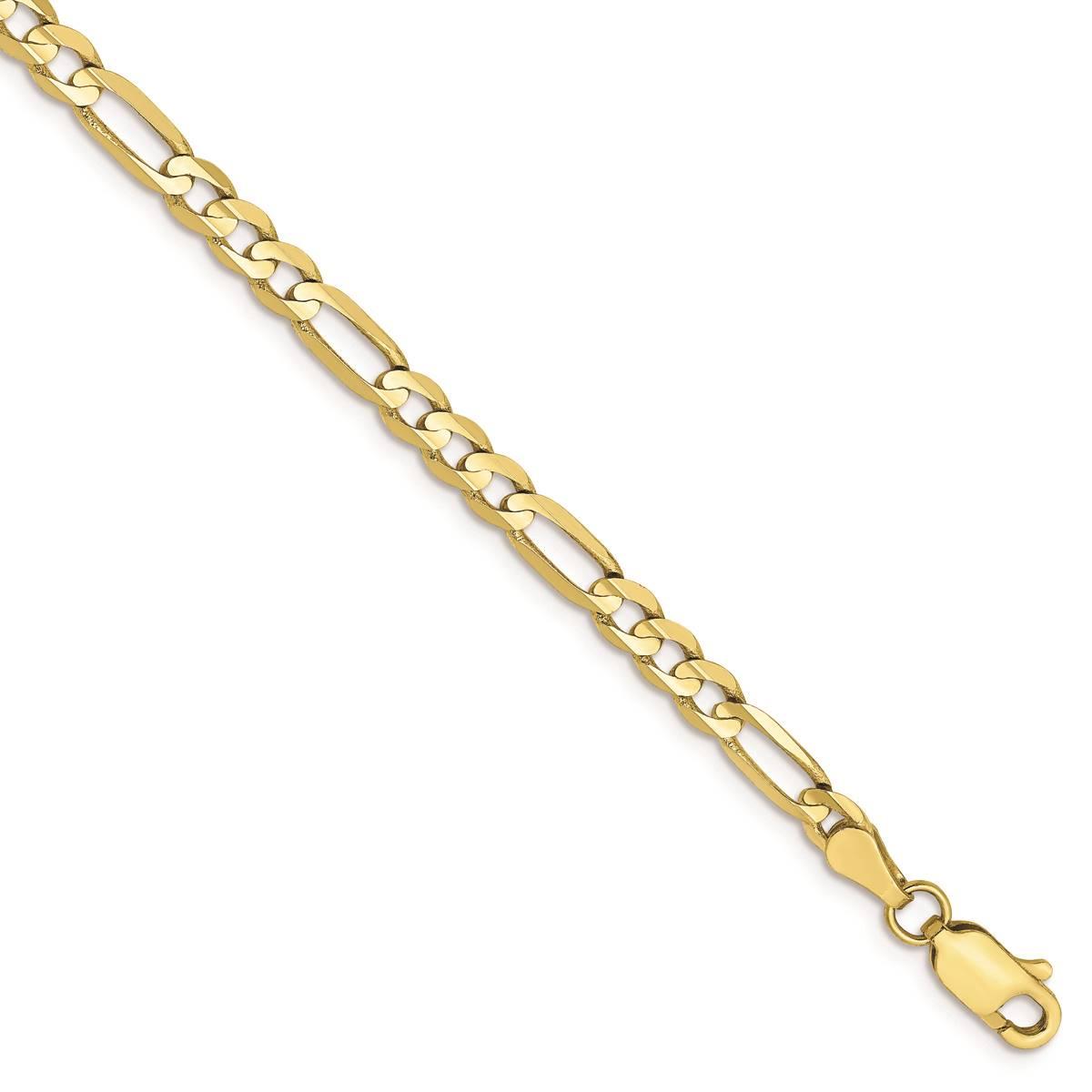 Unisex Gold Classics™10kt. 4mm 8in. Concave Figaro Chain...