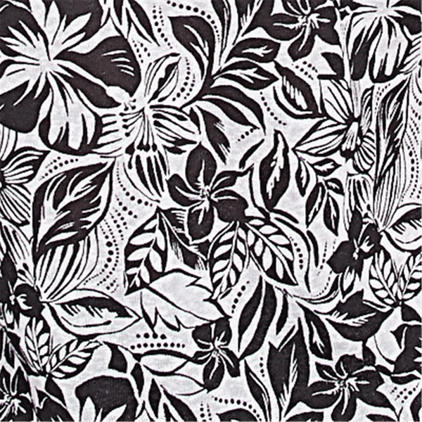 Womens Hearts of Palm In Black & White Ruffle Floral Blouse
