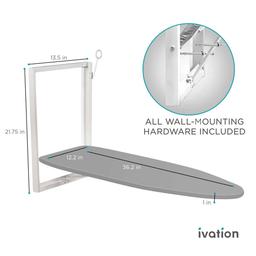 Ivation Wall Mounted Foldable Iron Board w/ Removable Cover