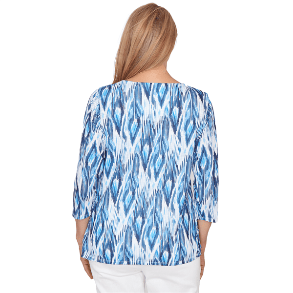 Womens Alfred Dunner Mykonos Ikat Embellished Blouse