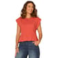 Womens Democracy Ext Sleeve Pleated Peplum Knit Top - image 1