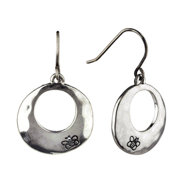 Bella Uno Bee Accent Open Disc Drop Earrings - image 