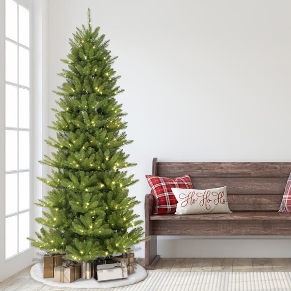 Puleo International Pre-Lit 7.5ft. Slim Fraser Fir Christmas Tree