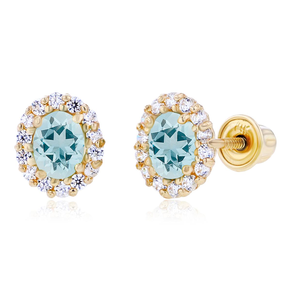 Gemstone Classics™ Yellow Gold Aquamarine Oval Earrings
