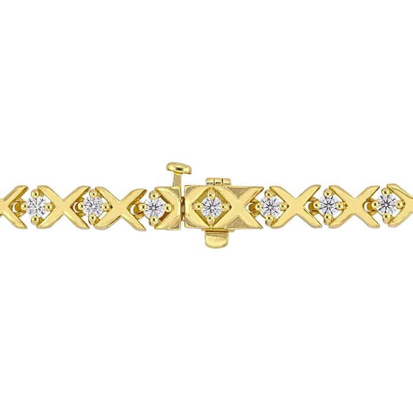 Sterling Silver 18kt. Gold Dew Moissanite Tennis Bracelet