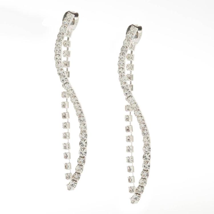 Rosa Rhinestones Crystal Twist Earrings
