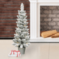 Santa''s Workshop 3ft. Pre-Lit Warm White Flocked Slim Potted Tree - image 3