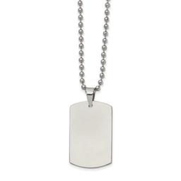 Mens Gentlemen's Classics™ Reversible Dog Tag Necklace in Silver