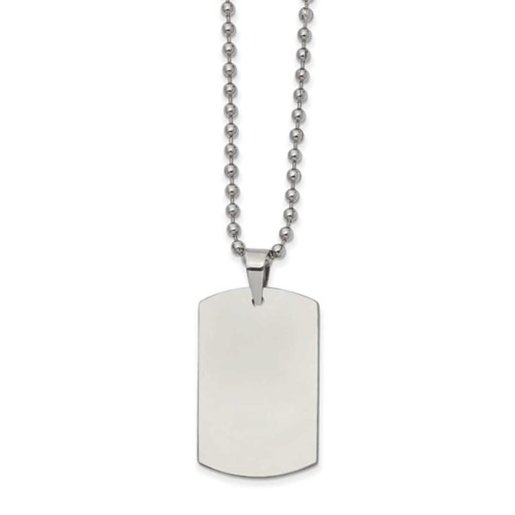 Mens Gentlemen's Classics™ Reversible Dog Tag Necklace in Silver