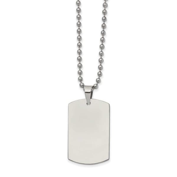 Mens Gentlemen's Classics&#8482; Reversible Dog Tag Necklace in Silver