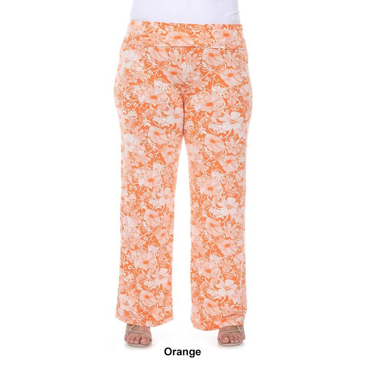 Plus Size White Mark Floral Paisley Palazzo Pants