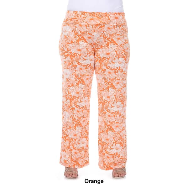 Plus Size White Mark Floral Paisley Palazzo Pants