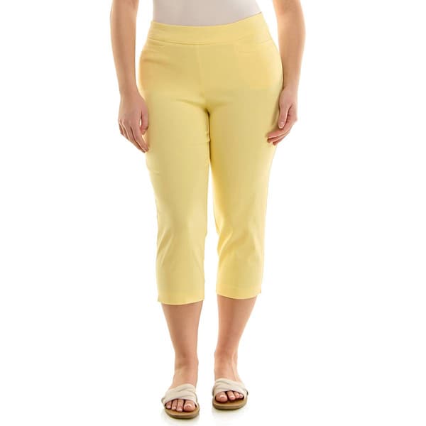 Plus Size Zac & Rachel Pull On Solid Millennium Capris - image 