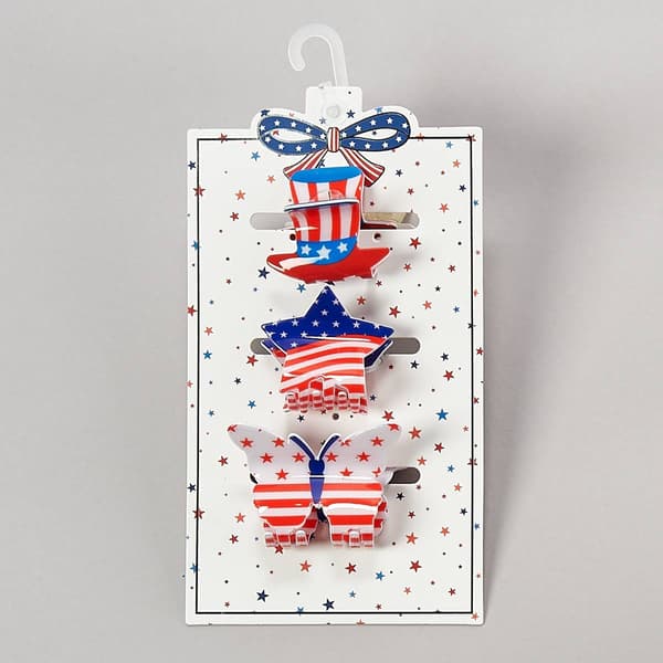 Womens Fantasia 3pk. Americana Claw Clips