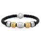 Mens Leather Bracelet with Gold Plated Accents - image 1