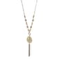 Ruby Rd. Two-Tone Long Etched Oval Chain Tassel Pendant Necklace - image 1