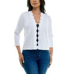 Womens Nina Leonard Scallop Bolero Midi Dress
