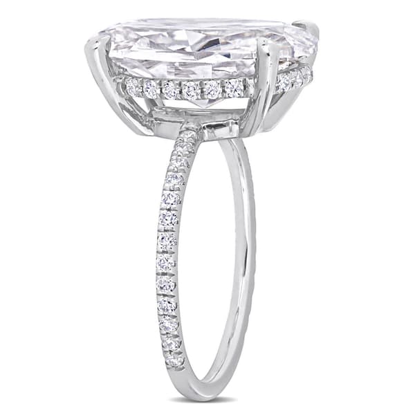 Gemstone Classics™ 10kt. White Gold Moissanite Engagement Ring
