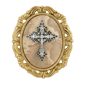 Symbols of Faith 14kt. Gold-Dipped Semi-Precious Brooch - Beige - image 1