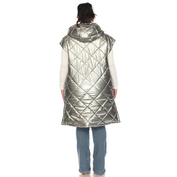 Womens White Mark Metallic Diamond Puffer Vest