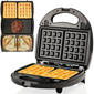 Ovente Electric Indoor Sandwich Grill Waffle Maker Set - image 1