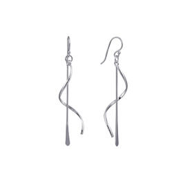 Athra Silver Plated Twist Stick Drop Earrings
