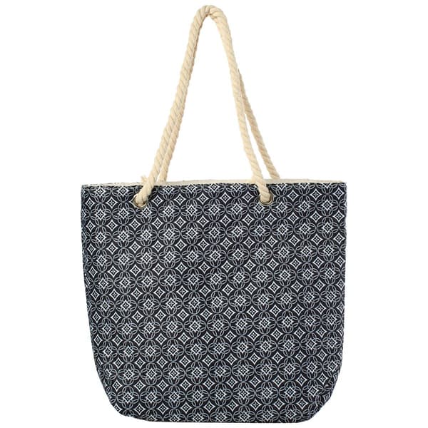 Renshun Quilted Geometric Tote - Black/White