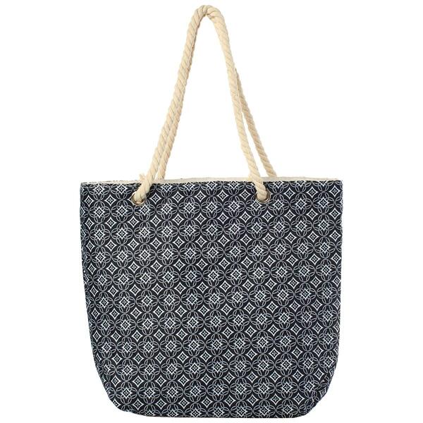 Renshun Quilted Geometric Tote - Black/White - image 