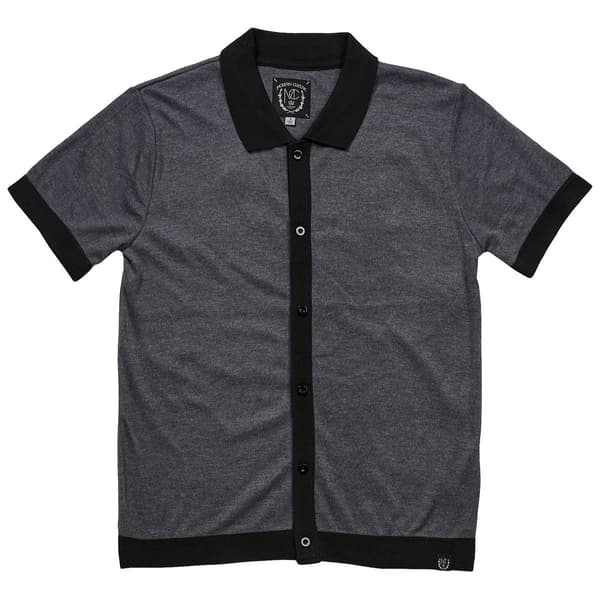 Young Mens Modern Culture Cutler Sweater Knit Button Down Shirt - image 