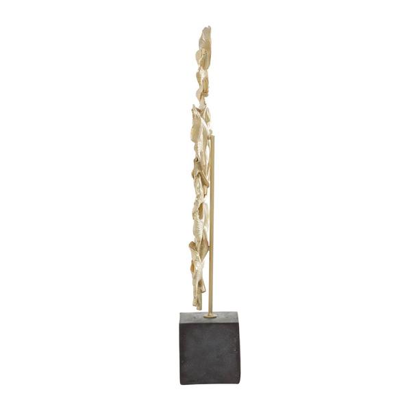 9th & Pike® Gold Contemporary Ginko Leaf Sculpture