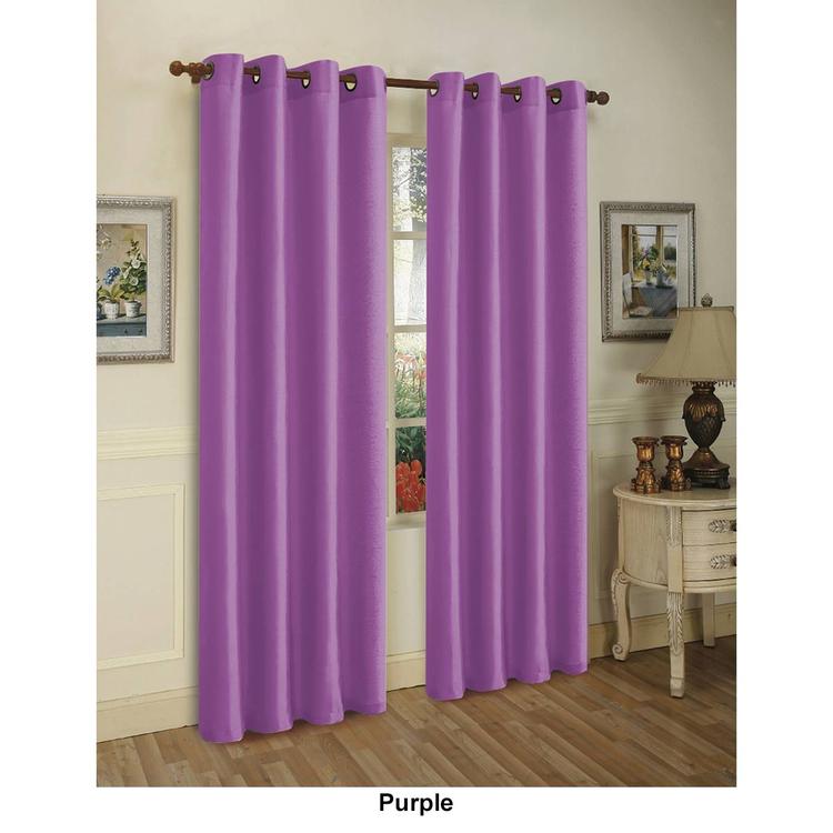 J&V Textiles Faux Silk Grommet Curtain Panels