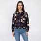 Womens Nicole Miller Floral Zip Front Bomber Jacket - image 1
