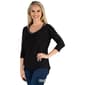 Womens 24/7 Comfort Apparel 3/4 Sleeve Cold Shoulder Top - image 3