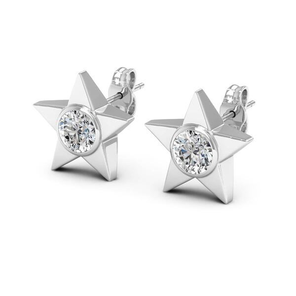 Moluxi&#40;tm&#41; Sterling Silver 1ctw. Moissanite Star Stud Earrings - image 