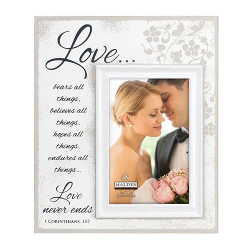 Malden Love White Script Frame - 4x6