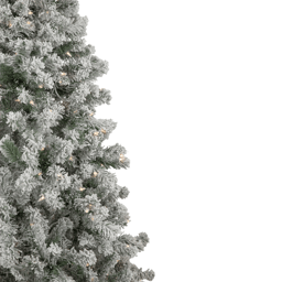 Northlight 6.5ft. Pre-Lit Flocked Madison Pine Christmas Tree