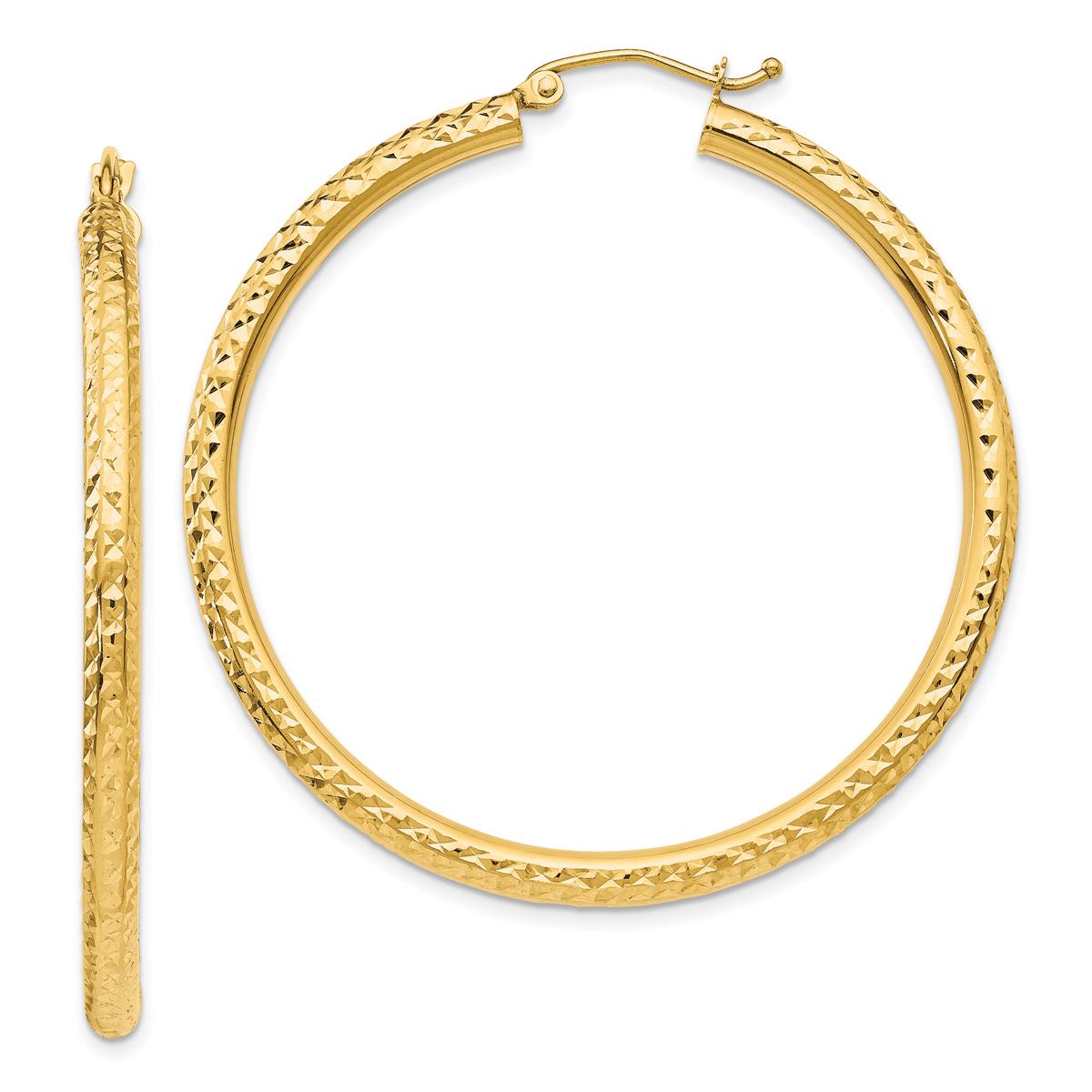 Gold Classics™ 14kt. Gold Diamond Cut 45mm Hoop Earrings
