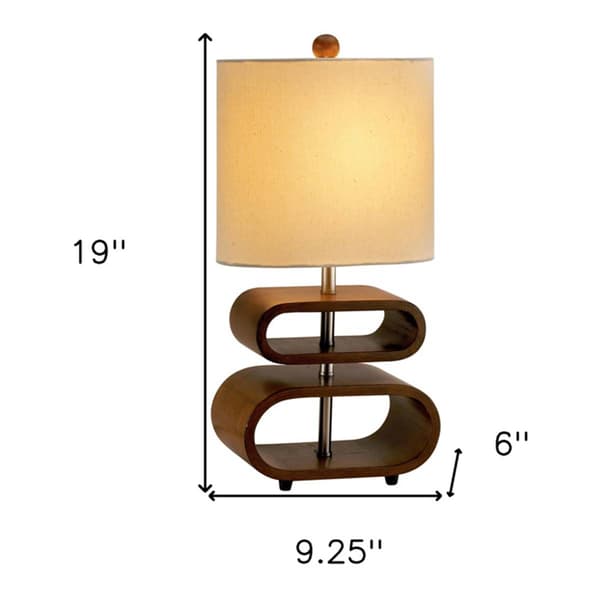 9th & Pike&#174; 19in. Natural Shade Retro Oval Wood Table Lamp