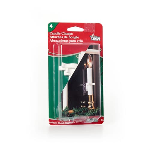 Pack of 4 Indoor & Outdoor Plastic Window Candle Clamps