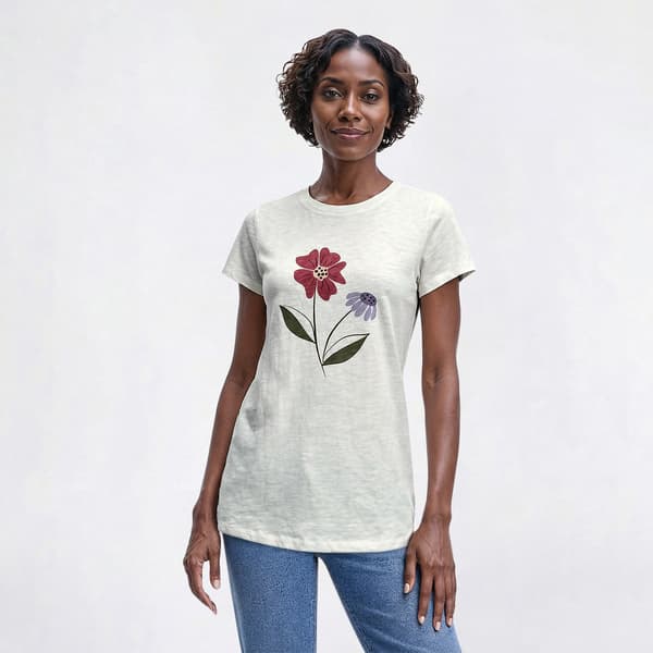 Petite Mountain Ridge Short Sleeve Floral Graphic Tee - image 
