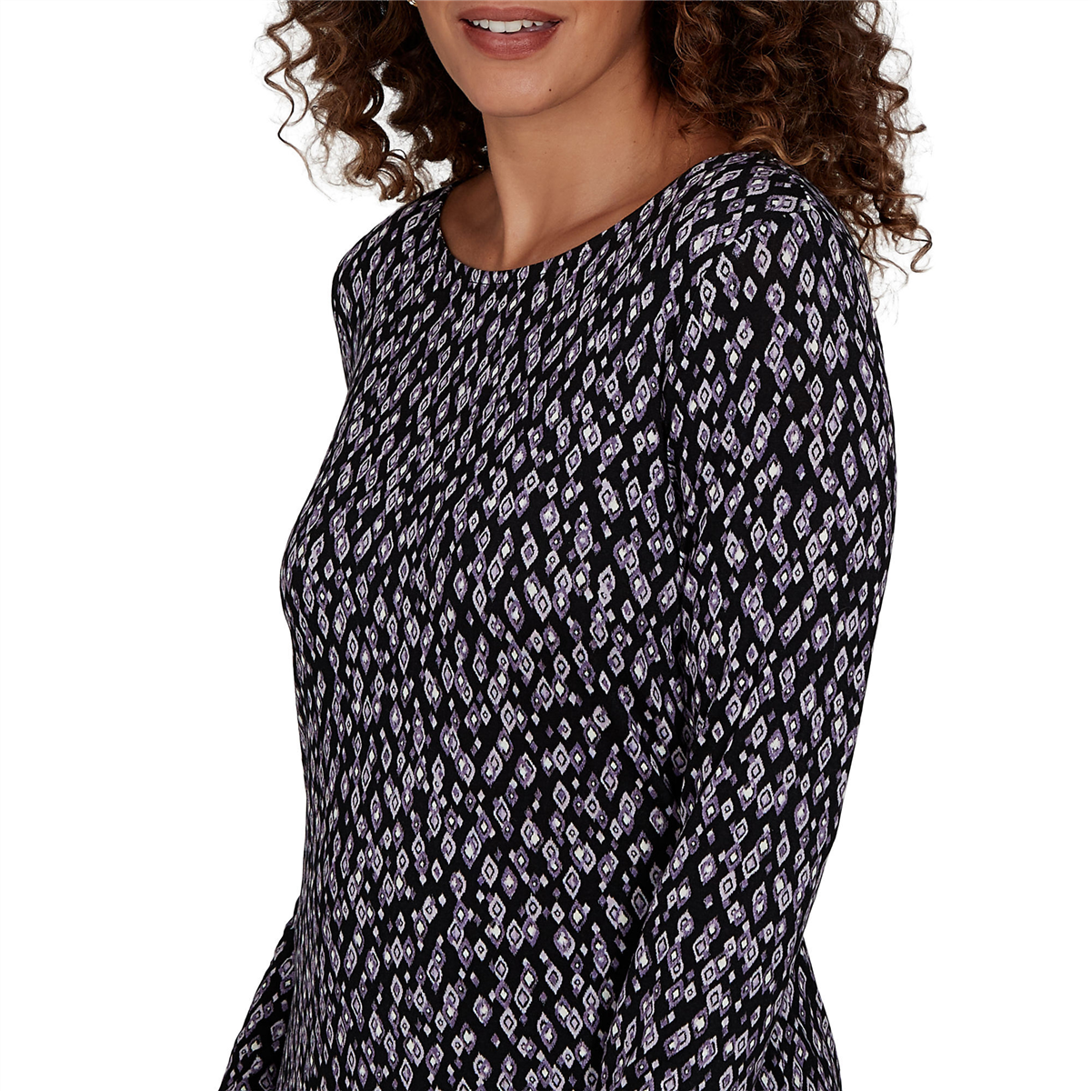 Petite Emaline Lavender Revelry Long Sleeve Diamond Blouse