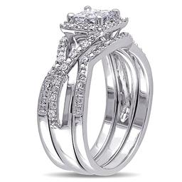 Loveblooms™  Princess & Round Diamond Bridal Ring Set