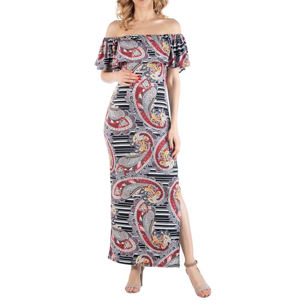 Womens 24/7 Comfort Apparel Paisley Maternity Maxi Dress - image 
