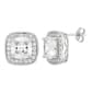 Forever New 8mm Cushion White Cubic Zirconia Halo Stud Earrings - image 1