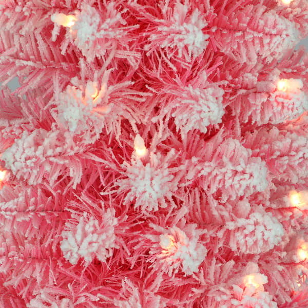 Puleo International Pre-Lit 4.5ft. Pink Pencil Christmas Tree